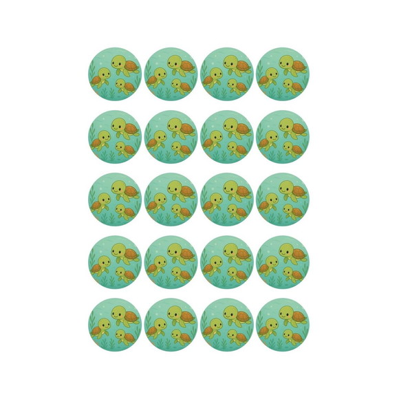 Adesivo Personalizado Latinha 5cm Tartaruguinhas - Imagem 5