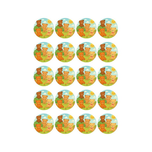 Adesivo Personalizado Latinha 5cm Ursinhos - Imagem 5