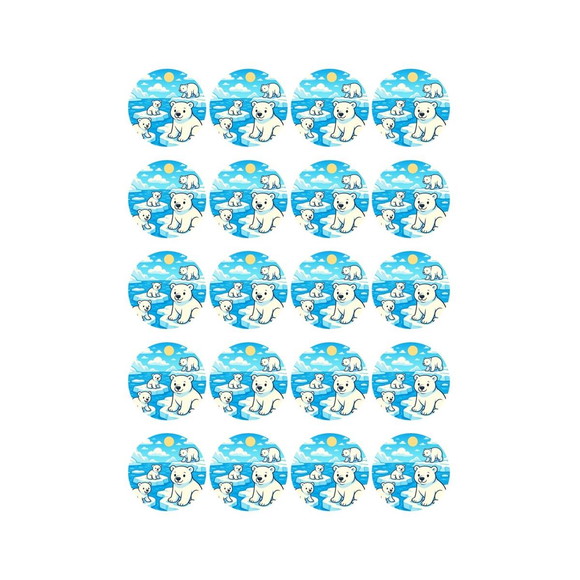 Adesivo Personalizado Latinha 5cm Ursos Polares - Imagem 2