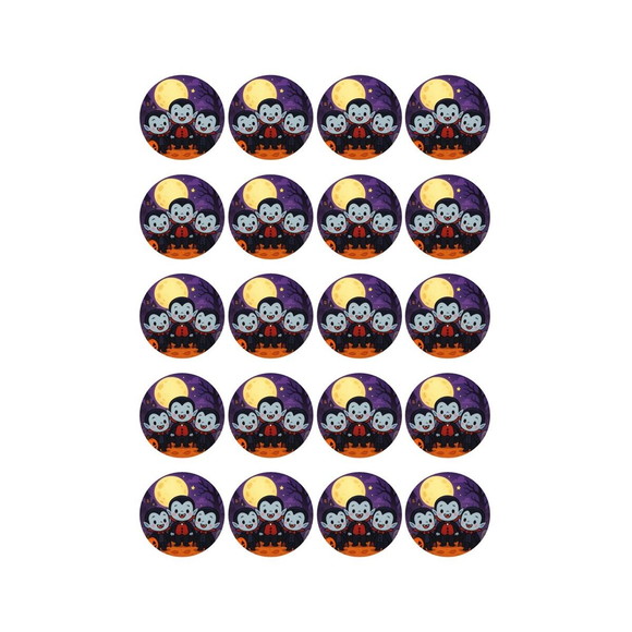 Adesivo Personalizado Latinha 5cm Vampirinhos Fofinhos - Imagem 3