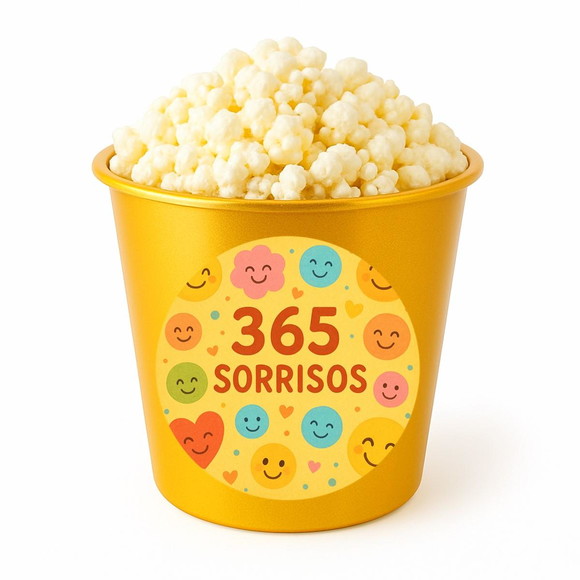 Balde de Pipoca Personalizado Infantil 365 Sorrisos