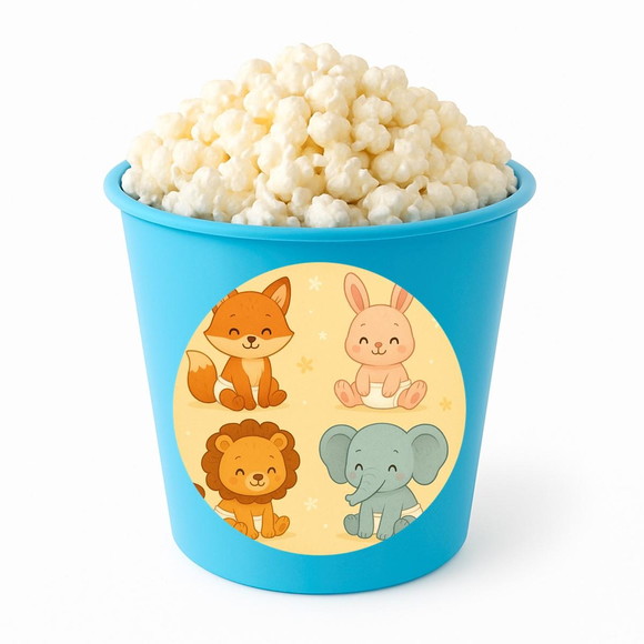 Balde de Pipoca Personalizado Infantil Animais Fofinhos Baby - Imagem 2