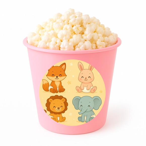 Balde de Pipoca Personalizado Infantil Animais Fofinhos Baby - Imagem 3