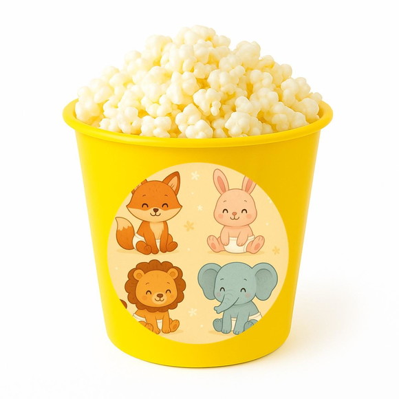 Balde de Pipoca Personalizado Infantil Animais Fofinhos Baby - Imagem 4