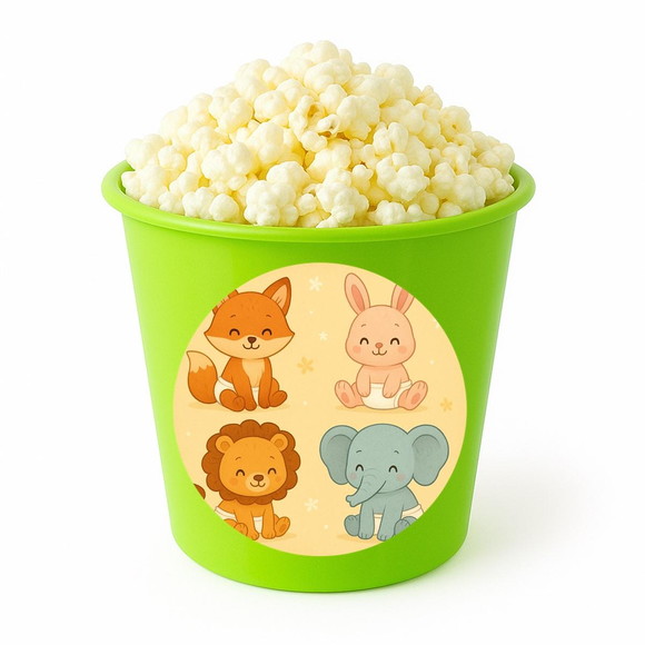 Balde de Pipoca Personalizado Infantil Animais Fofinhos Baby - Imagem 5