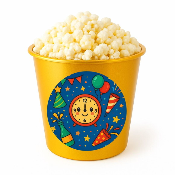 Balde de Pipoca Personalizado Infantil Ano Novo
