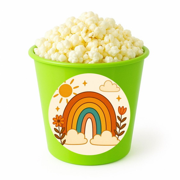 Balde de Pipoca Personalizado Infantil Arco-íris Boho - Imagem 5