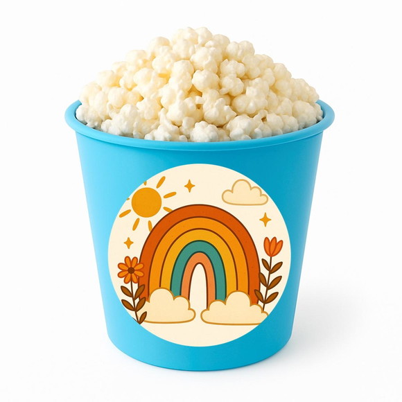 Balde de Pipoca Personalizado Infantil Arco-íris Boho - Imagem 2
