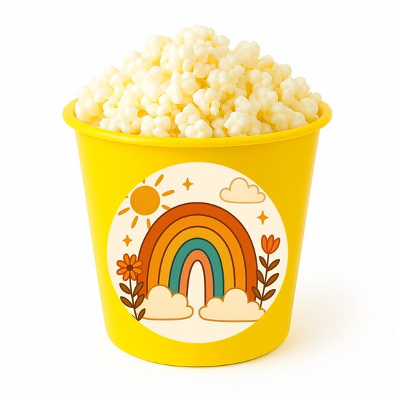 Balde de Pipoca Personalizado Infantil Arco-íris Boho - Imagem 4
