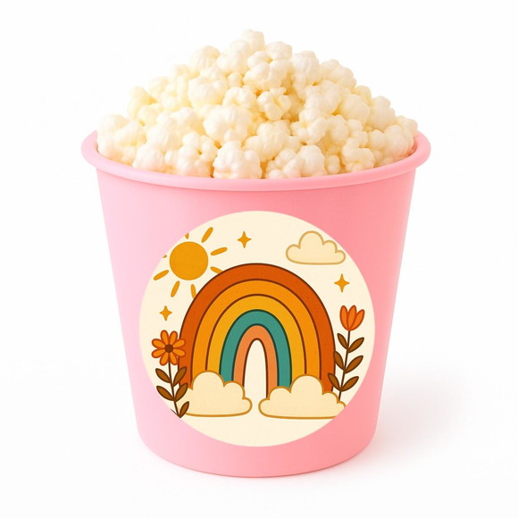 Balde de Pipoca Personalizado Infantil Arco-íris Boho - Imagem 3