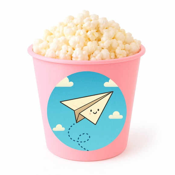 Balde de Pipoca Personalizado Infantil Aviãozinho de Papel - Imagem 3
