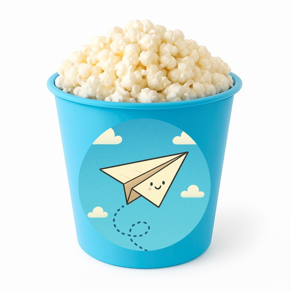 Balde de Pipoca Personalizado Infantil Aviãozinho de Papel - Imagem 2