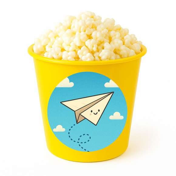 Balde de Pipoca Personalizado Infantil Aviãozinho de Papel - Imagem 4