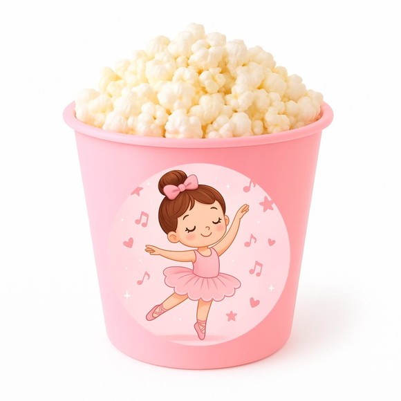 Balde de Pipoca Personalizado Infantil Bailarina - Imagem 3