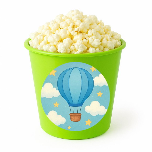 Balde de Pipoca Personalizado Infantil Balão de Ar Azul - Imagem 5