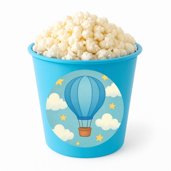 Balde de Pipoca Personalizado Infantil Balão de Ar Azul - Imagem 2