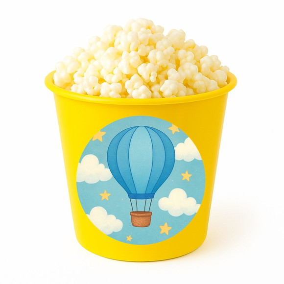 Balde de Pipoca Personalizado Infantil Balão de Ar Azul - Imagem 4