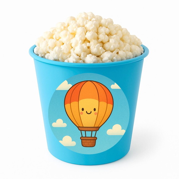 Balde de Pipoca Personalizado Infantil Balão de Ar Quente - Imagem 2