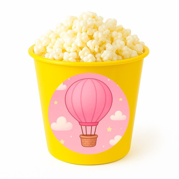 Balde de Pipoca Personalizado Infantil Balão de Ar Rosa - Imagem 4