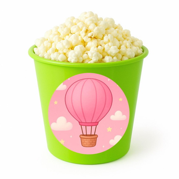 Balde de Pipoca Personalizado Infantil Balão de Ar Rosa - Imagem 5