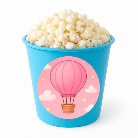 Balde de Pipoca Personalizado Infantil Balão de Ar Rosa - Imagem 2