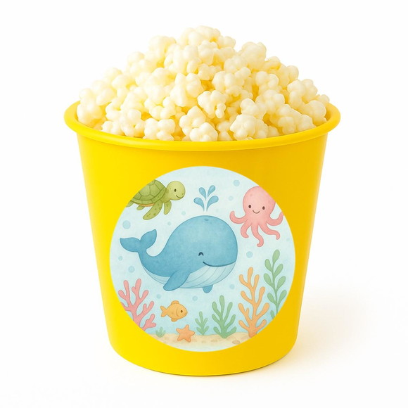 Balde de Pipoca Personalizado Infantil Baleia Aquarela - Imagem 4