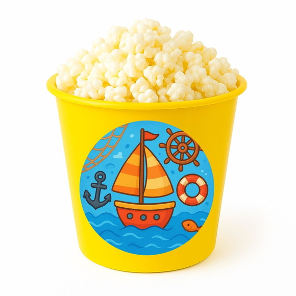 Balde de Pipoca Personalizado Infantil Barquinho - Imagem 4