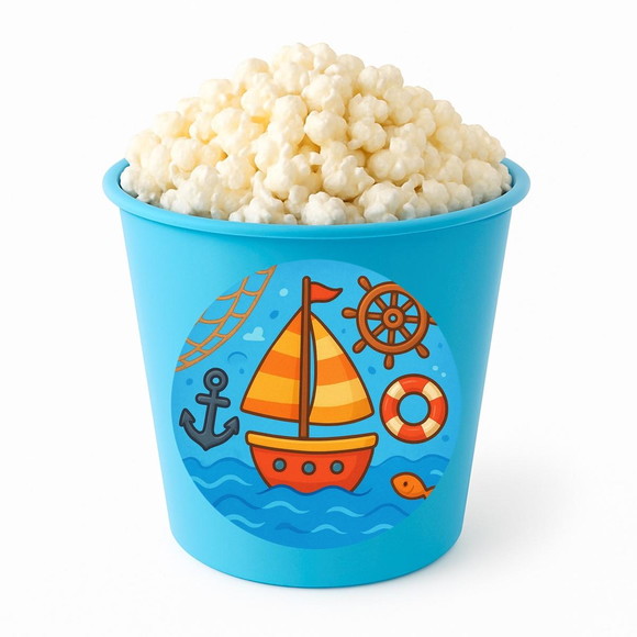 Balde de Pipoca Personalizado Infantil Barquinho - Imagem 2