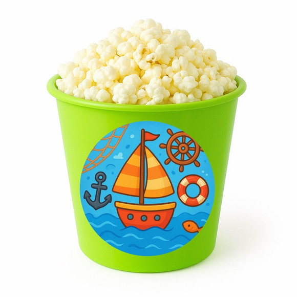 Balde de Pipoca Personalizado Infantil Barquinho - Imagem 5