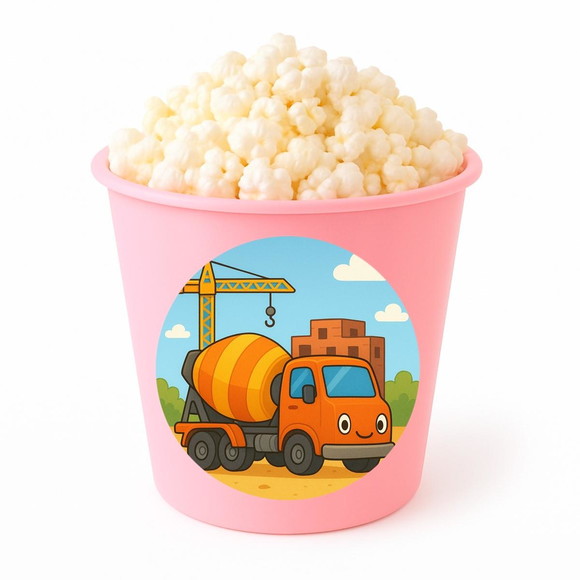 Balde de Pipoca Personalizado Infantil Betoneira - Imagem 3