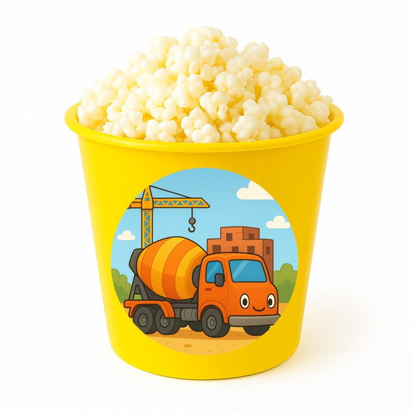 Balde de Pipoca Personalizado Infantil Betoneira - Imagem 4