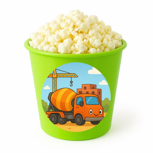 Balde de Pipoca Personalizado Infantil Betoneira - Imagem 5