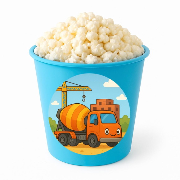 Balde de Pipoca Personalizado Infantil Betoneira - Imagem 2