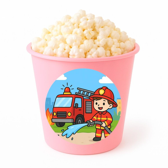 Balde de Pipoca Personalizado Infantil Bombeiros - Imagem 3