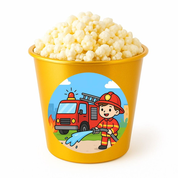 Balde de Pipoca Personalizado Infantil Bombeiros