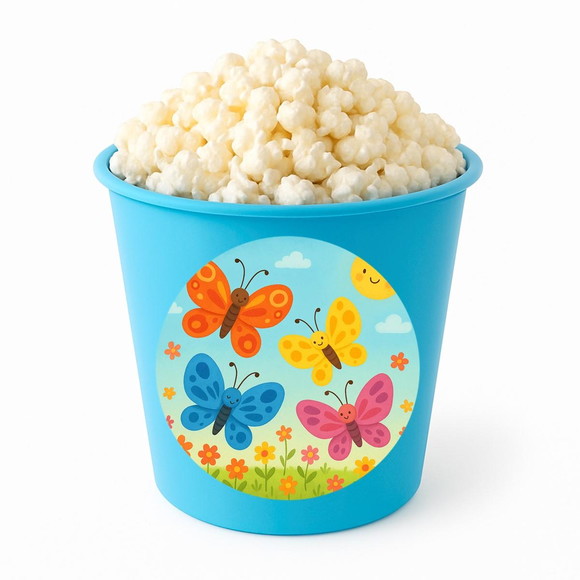 Balde de Pipoca Personalizado Infantil Borboletas - Imagem 2