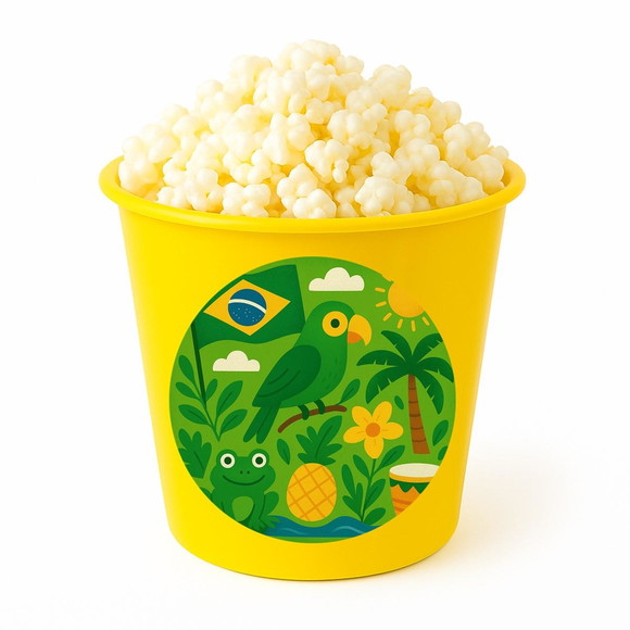 Balde de Pipoca Personalizado Infantil Brasil Verde Amarelo - Imagem 4