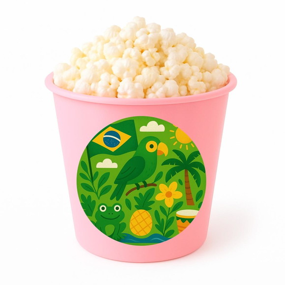 Balde de Pipoca Personalizado Infantil Brasil Verde Amarelo - Imagem 3