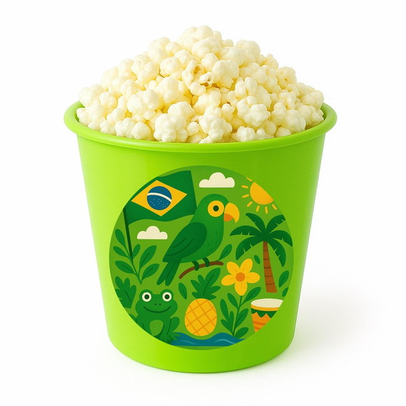 Balde de Pipoca Personalizado Infantil Brasil Verde Amarelo - Imagem 5