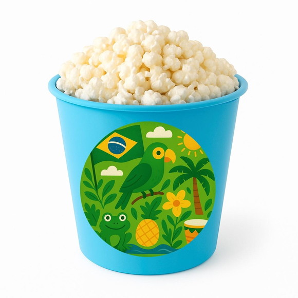 Balde de Pipoca Personalizado Infantil Brasil Verde Amarelo - Imagem 2