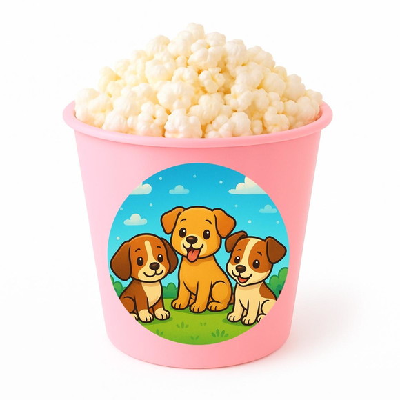 Balde de Pipoca Personalizado Infantil Cachorrinhos - Imagem 3