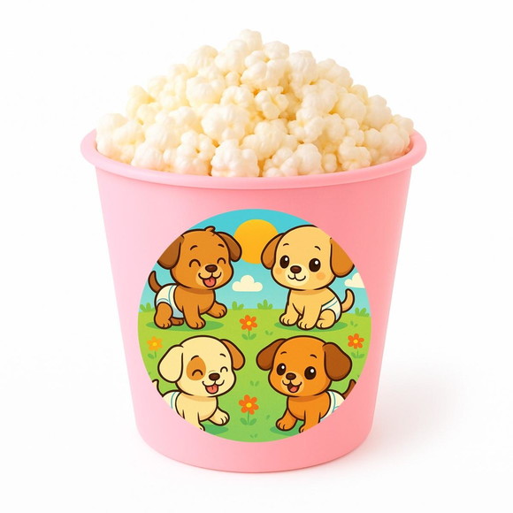 Balde de Pipoca Personalizado Infantil Cachorrinhos Baby - Imagem 3