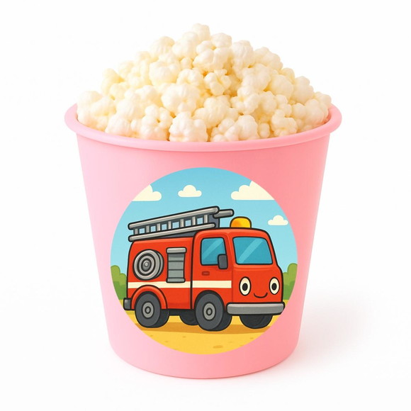 Balde de Pipoca Personalizado Infantil Caminhão de Bombeiro - Imagem 3
