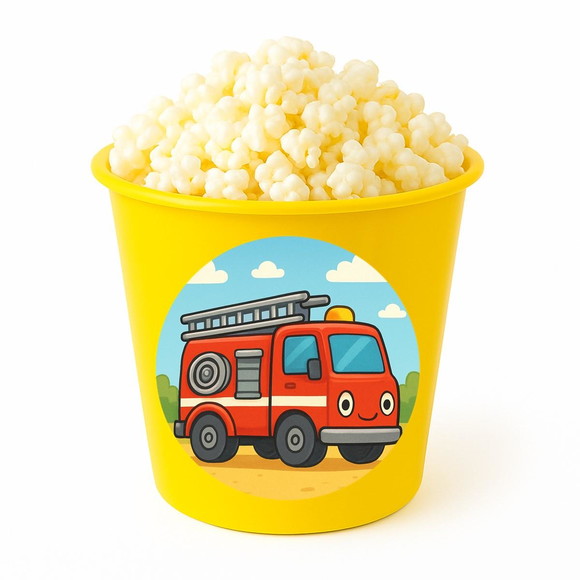 Balde de Pipoca Personalizado Infantil Caminhão de Bombeiro - Imagem 4