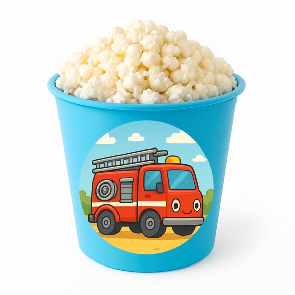 Balde de Pipoca Personalizado Infantil Caminhão de Bombeiro - Imagem 2