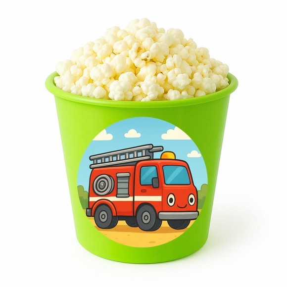 Balde de Pipoca Personalizado Infantil Caminhão de Bombeiro - Imagem 5