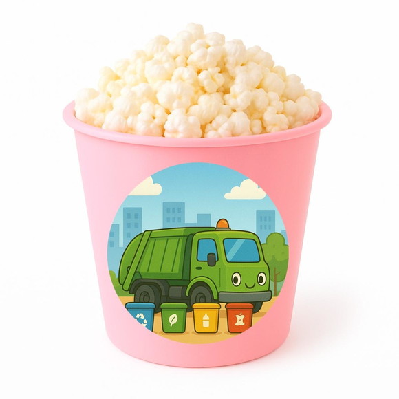 Balde de Pipoca Personalizado Infantil Caminhão de Lixo - Imagem 3