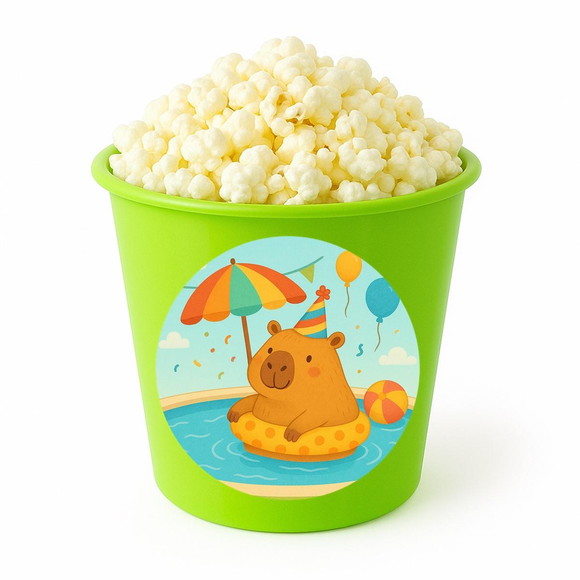 Balde de Pipoca Personalizado Infantil Capivara Pool Party - Imagem 5