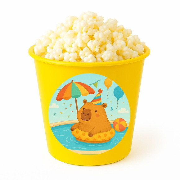 Balde de Pipoca Personalizado Infantil Capivara Pool Party - Imagem 4