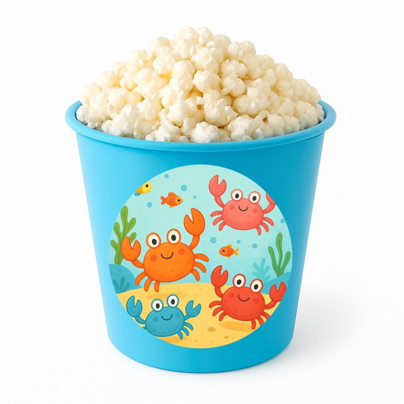 Balde de Pipoca Personalizado Infantil Caranguejinhos - Imagem 2